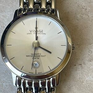 Visage men battery water resistant 5ATM stainless steel w/date